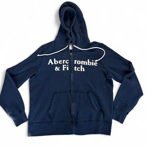 Woman’s Navy blue Abercrombie & Fitch zip-up hoodie